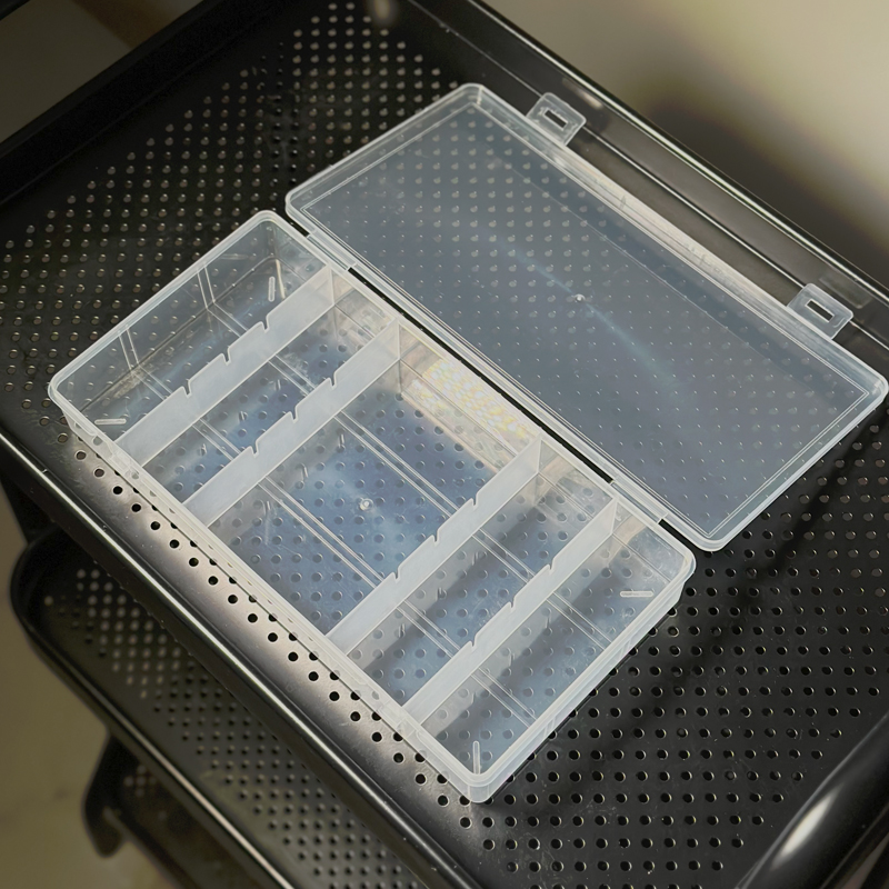 Rectangular plastic container for lamimaker with 5 compartments / transparent