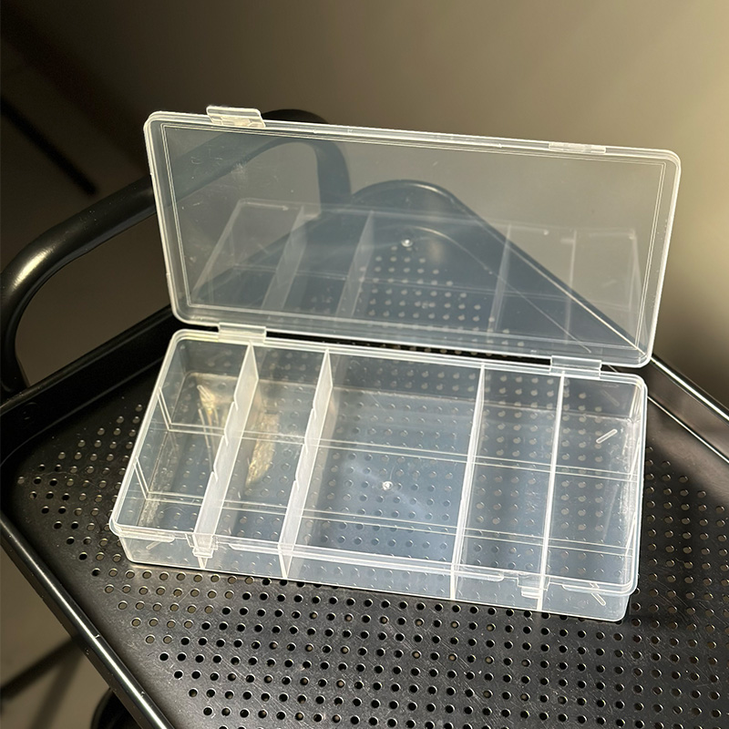 Rectangular plastic container for lamimaker with 5 compartments / transparent