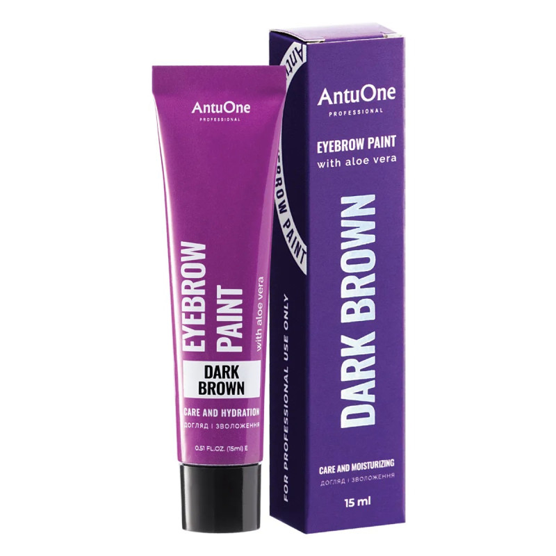 Краска для бровей AntuOne / Eyebrow Paint with Aloe Vera / Dark Brown, 15 мл (туба)