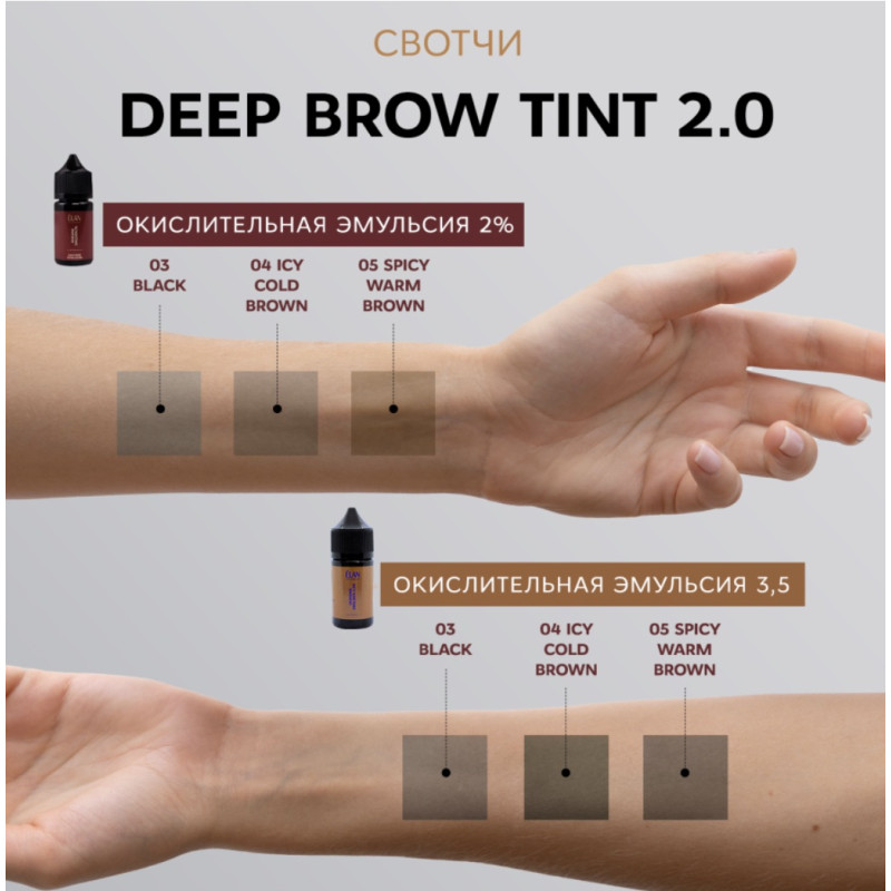 Краска для бровей ELAN - DEEP BROW TINT 2.0 | 20 мл - 05 spicy warm brown (в тубе)