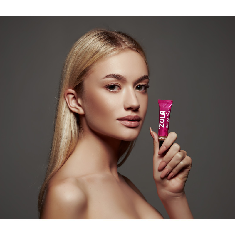 Eyebrow dye with collagen ZOLA Eyebrow Tint, 15 ml / 01 Light brown/ TUBE