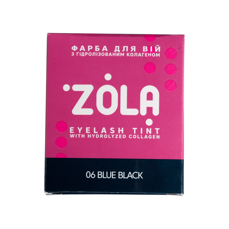 Краска для бровей с коллагеном ZOLA Eyebrow Tint / 06 Blue Black / САШЕ + окислитель, 5 мл