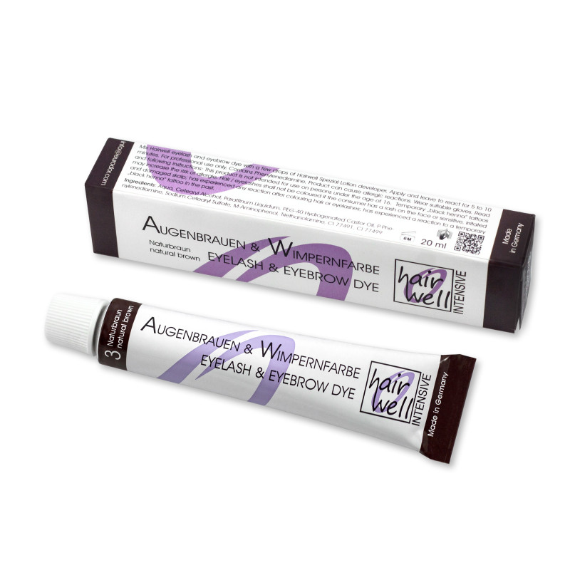 Farba do rzęs i brwi HairWell - nr 3 brąz, 20 ml
