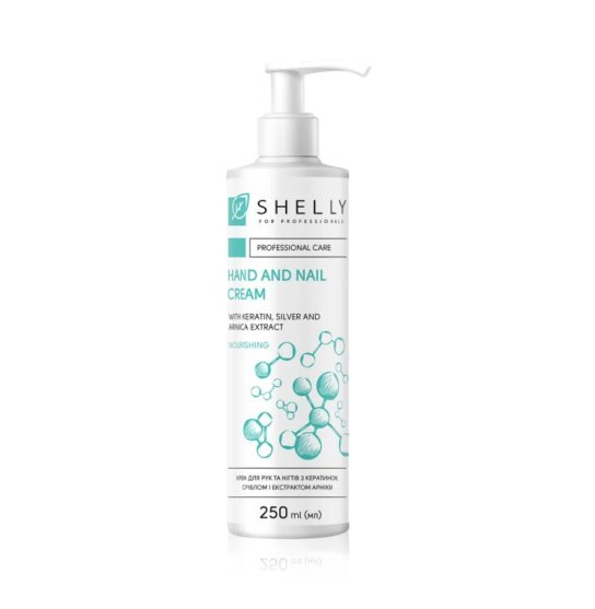 Krem do rąk i paznokci Shelly z keratyną, srebrem i ekstraktem z arniki, 250 ml