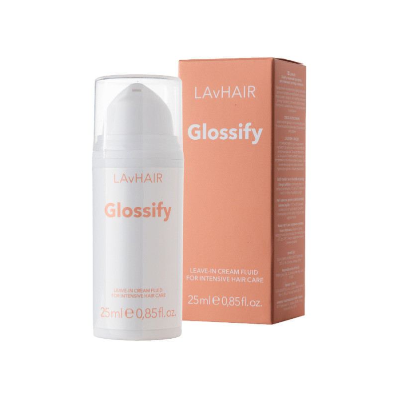 Krem-płyn do intensywnej pielęgnacji włosów bez spłukiwania LAvHAIR - Glossify, 25 ml