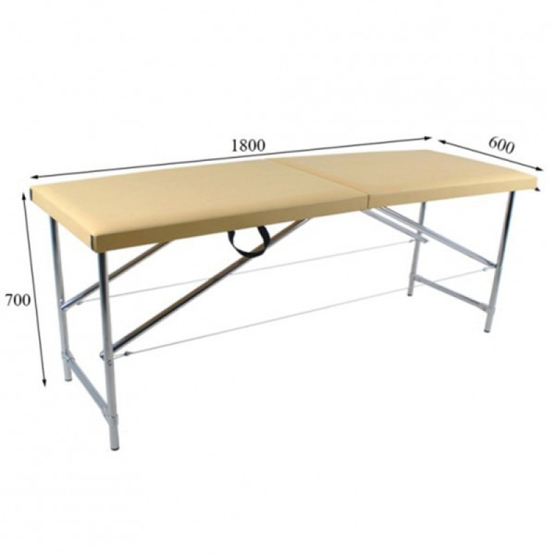 Folding cosmetic couch Economy Chrome 1 cm / beige