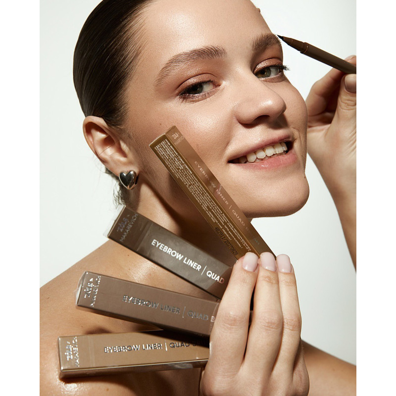 Eyebrow liner with quad brush ZOLA x Makarevich - Quad Brush - Brown