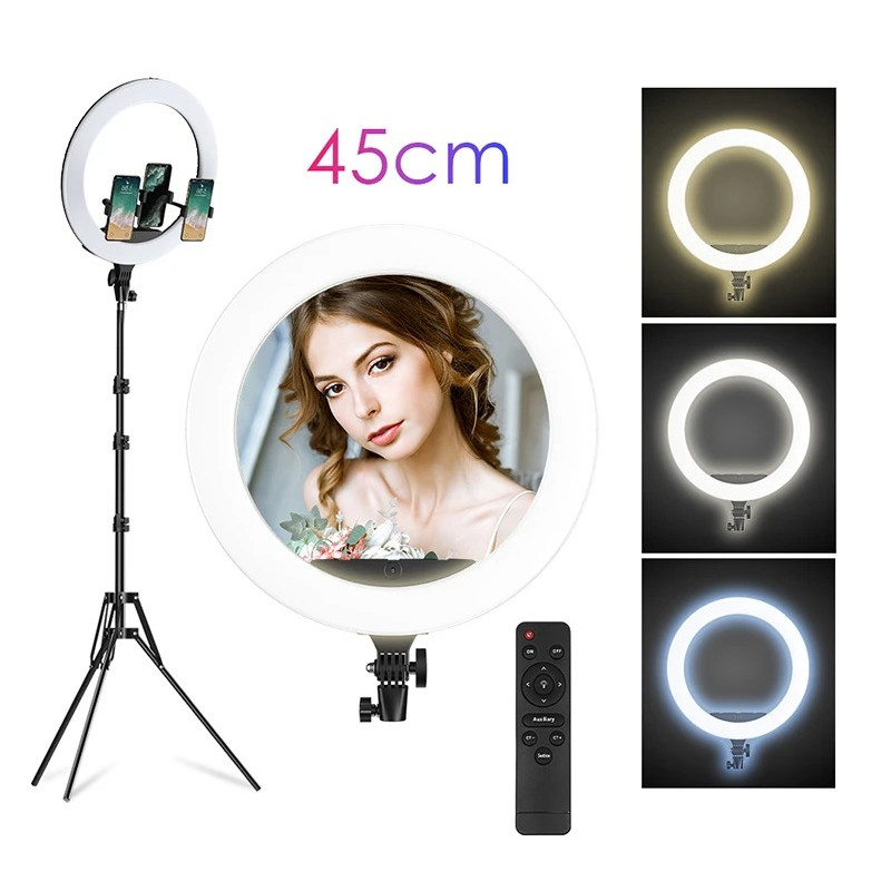 APEXEL / 18-calowa lampa pierścieniowa z podstawą 2,1 m / APL-FL18JJ12Y