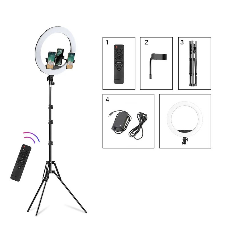 APEXEL / 18-calowa lampa pierścieniowa z podstawą 2,1 m / APL-FL18JJ12Y