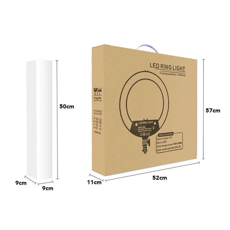 APEXEL / 18-calowa lampa pierścieniowa z podstawą 2,1 m / APL-FL18JJ12Y