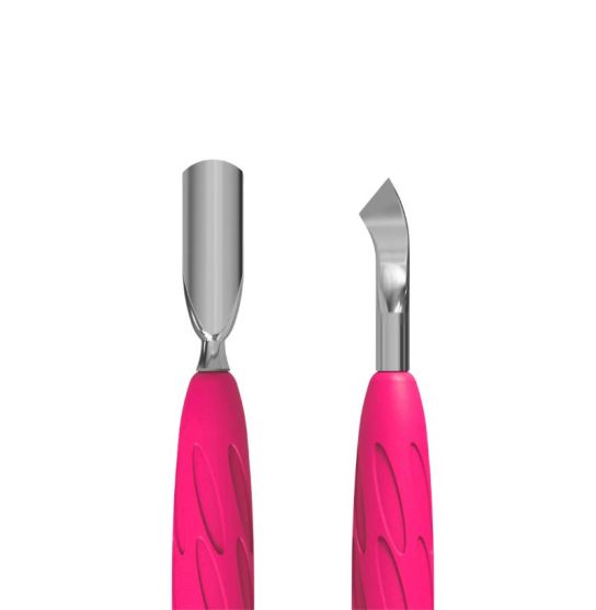 Manicure spatula with silicone handle STALEKS PRO UNIQ 10 TYPE 4.2 (pusher + blade)