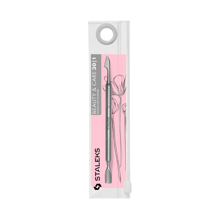 Manicure spatula STALEKS BEAUTY & CARE 30 TYPE 1 (rounded pusher + hatchet)