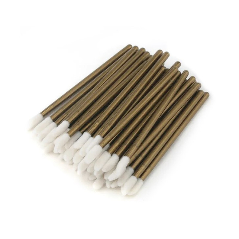 MACROBRUSHES applicators for eyebrows, eyelashes, lips - dark golden, 50 pcs/pack