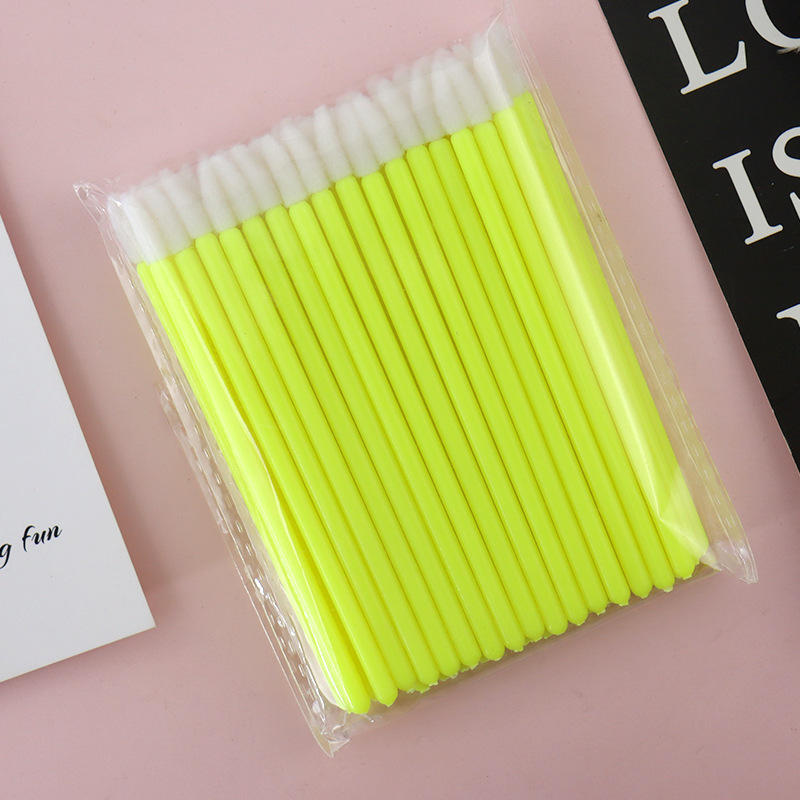MACROBRUSHES applicators for eyebrows, eyelashes, lips - neon yellow, 50 pcs/pack