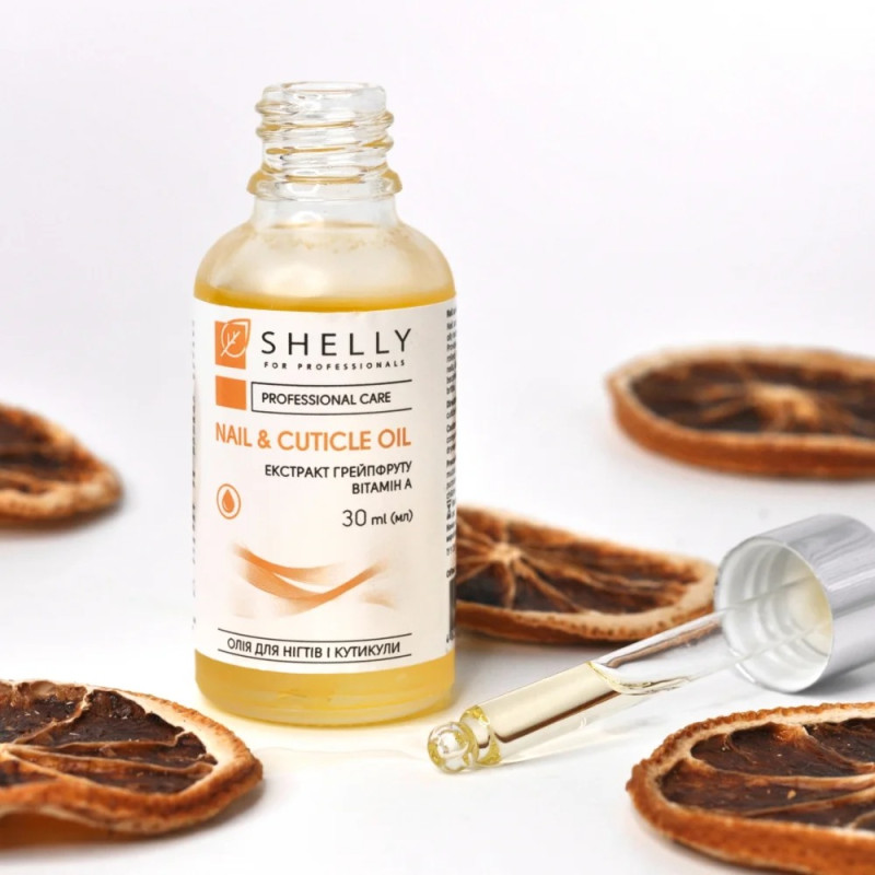 Shelly Nail and Cuticle Oil with Grapefruit Extract and Vitamin A, 30 ml