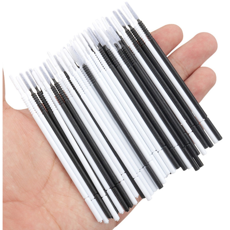 Microbrushes extended in a package long head - black, 100 pcs