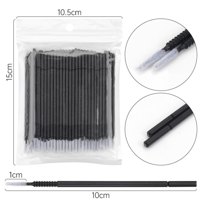 Microbrushes extended in a package long head - pink, 100 pcs