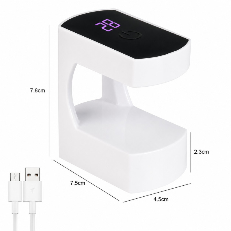 Mini przenośna lampa UV do suszenia paznokci | UV+LED Nail Lamp | czarna z wyświetlaczem LED