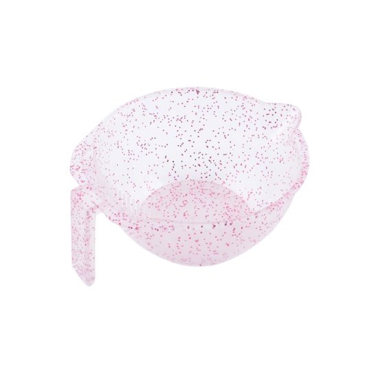 Round paint bowl with handle - glitter - pink
