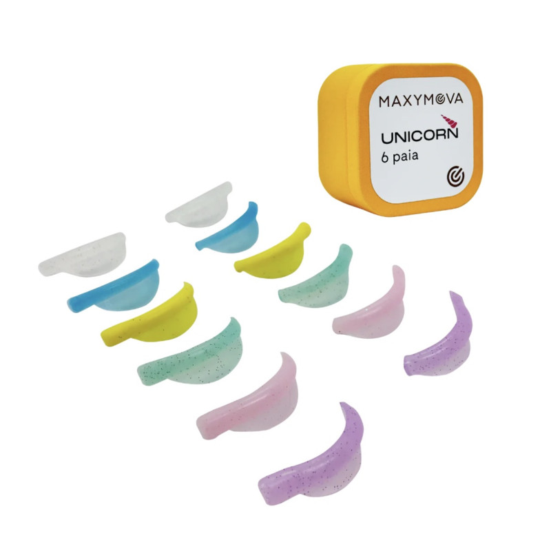 Набір бігуді для ламінування вій MAXYMOVA Flexi Lift Unicorn / 6 пар (XS, S, M, M1, L, XL)