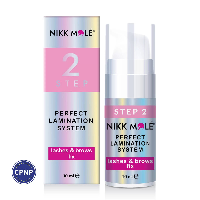 Zestaw do laminacji brwi i rzęs Nikk Mole Perfect Lamination (STEP 1 + STEP 2) - 2x10 ml