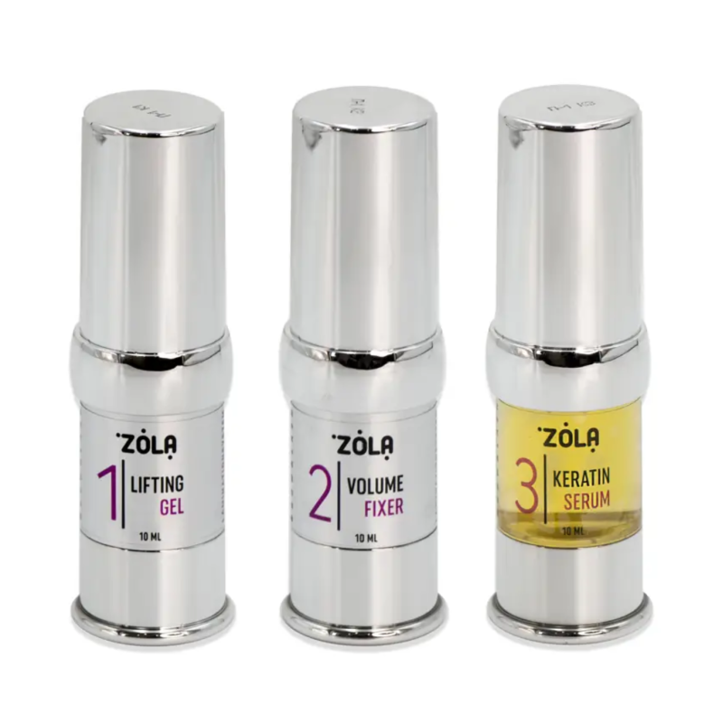 Набор для ламинирования ZOLA Brow&Lash Lamination System / в баночках серый