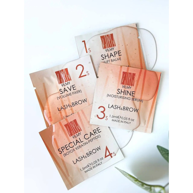Zestaw do laminacji rzęs i brwi w saszetce VILMY Lamination System 4S (1,5ml*4szt)
