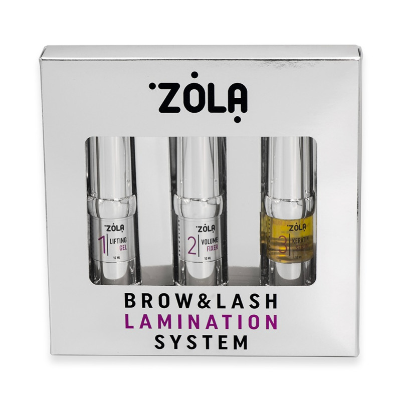 Набор для ламинирования ZOLA Brow&Lash Lamination System / в баночках серый