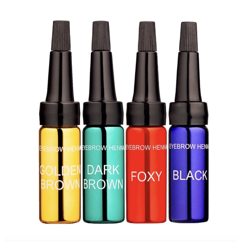 EKKOBEAUTY Henna Set for Eyebrows, 4 Shades (Brunet, Brown) - BRUNETTE