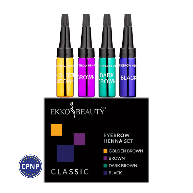 Zestaw do henny brwi EKKOBEAUTY 4 odcienie / Classic