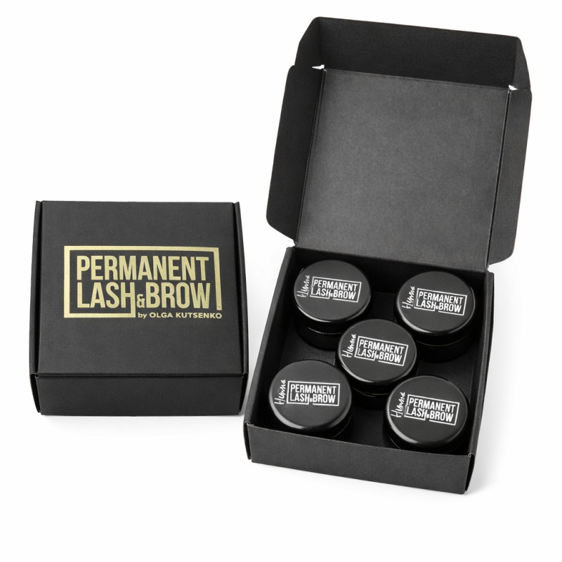 Zestaw henny do brwi Permanent Lash&Brow (2,5g * 5 szt.) - WYPRZEDAŻ (termin ważności do 11.26)