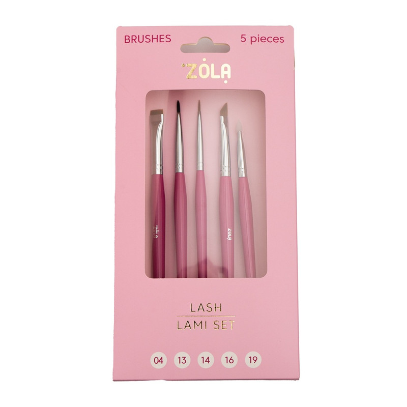 Набір пензлів для ламінування вій ZOLA / Lash Lami Set 5 шт (4,13,14,16,19)