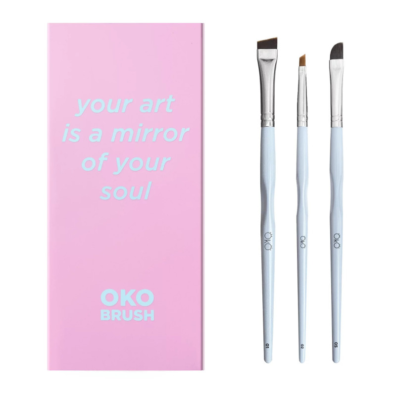 Набір пензлів OKO / Your Art is a Mirror of Your Soul / рожева коробка