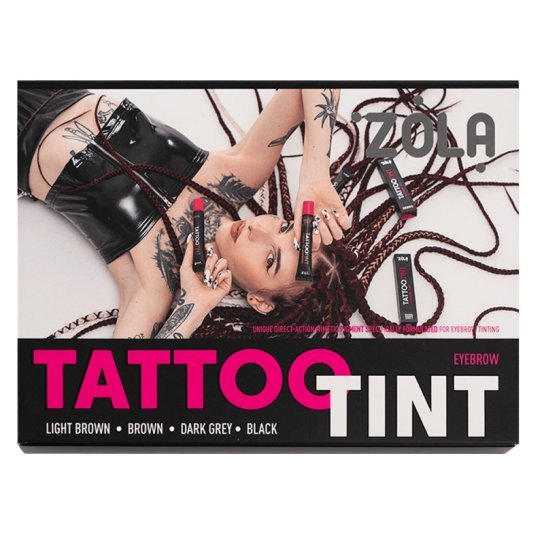 Набор красок для ресниц и бровей ZOLA / TATTOO TINT / 4 шт по 15 мл