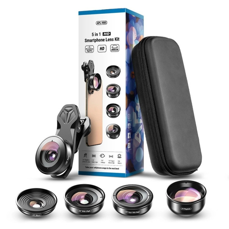 APEXEL / HD 4K 5 in 1 Camera Lens Kit / APL-HB5
