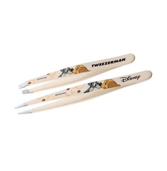 Zestaw pęset do brwi Tweezerman (kątowa + szpiczasta) - Disney - Zakochany kundel