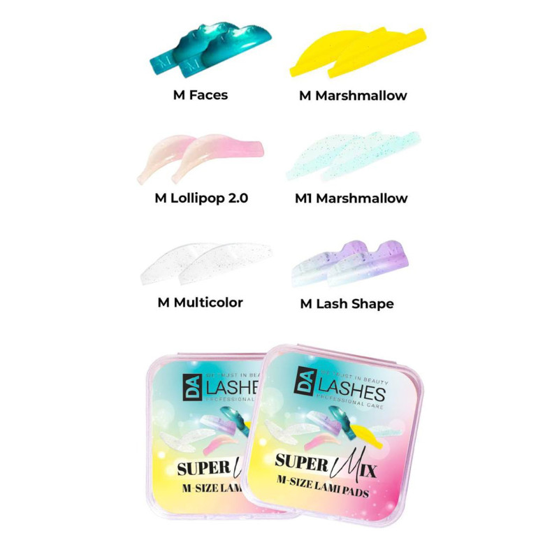 Набір валиків для ламінування коротких вій Dalashes / SUPER MIX М-Size, 6 пар