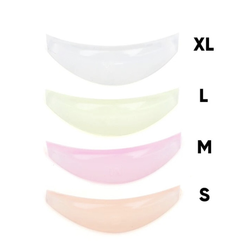 Zestaw wałków do laminacji rzęs 4 pary (S, M, L, XL) / kolorowe przezroczyste w pudełku