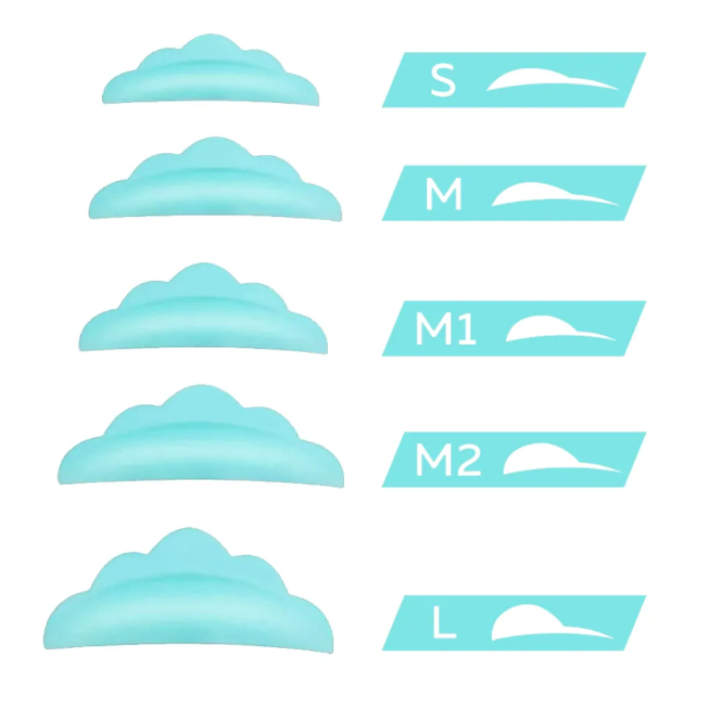 Eyelash laminating roller set OKO (S, M, M1, M2, L) / 5 pairs