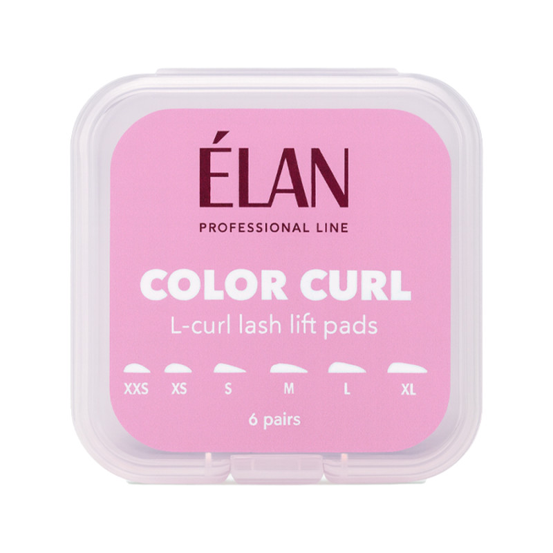 Набор валиков для ламинирования ресниц с L-изгибом ELAN - Color Curl, 6 пар