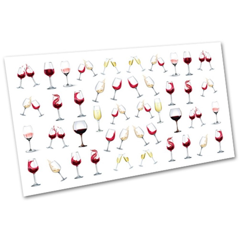 Stickers for nail design slider FURMAN / glass of wine / 2204_IVN(886)