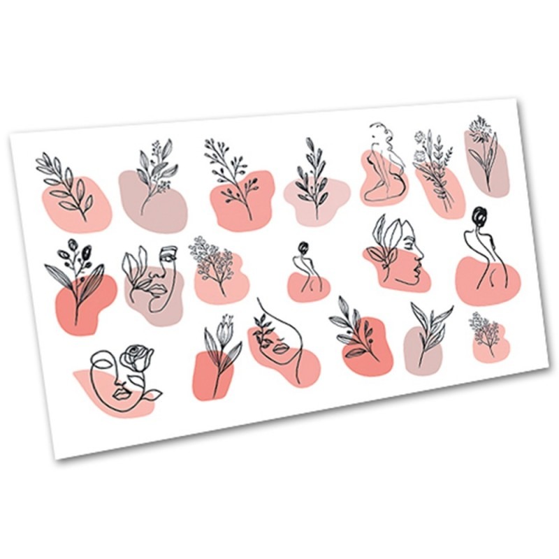Stickers for nail design slider FURMAN / face-twigs / 3269 _IVN(1266)