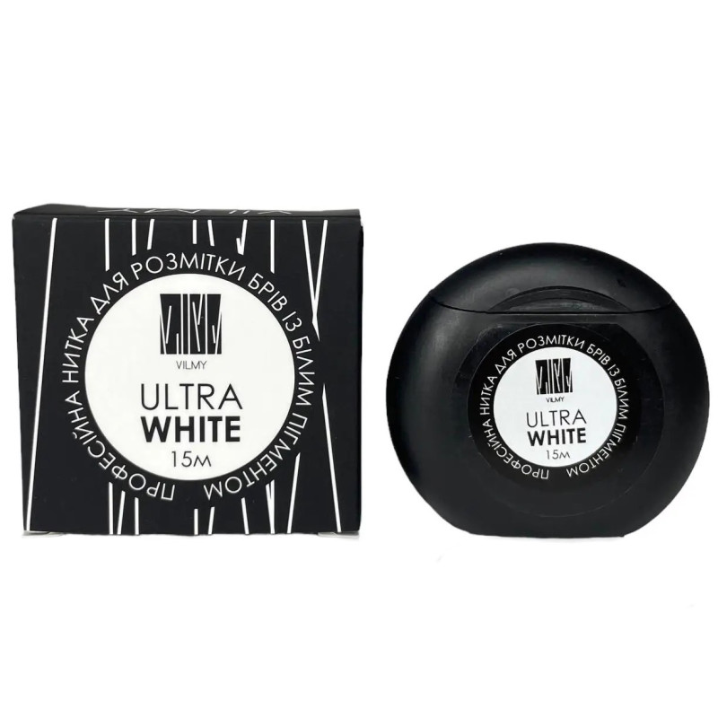 Нить для разметки бровей профессиональная "VILMY" / ULTRA WHITE, 15 м