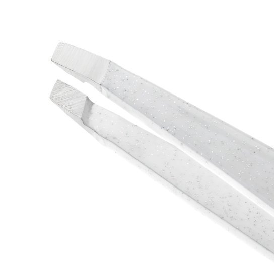 Pęseta do brwi Tweezerman Standard - Moon Dust - Biały brokat