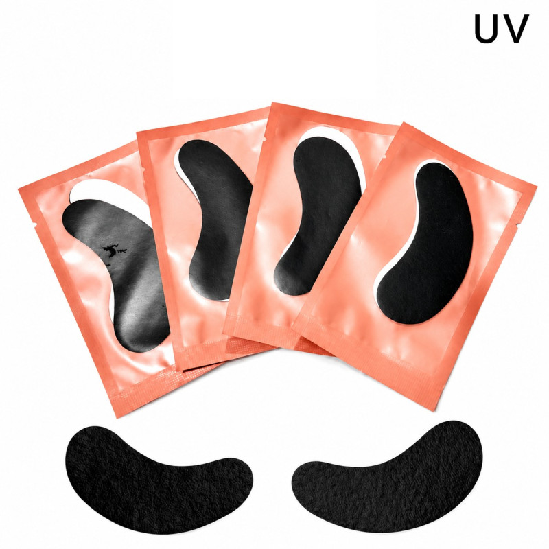 Патчи для UV наращивания ресниц - розовые, 1 пара