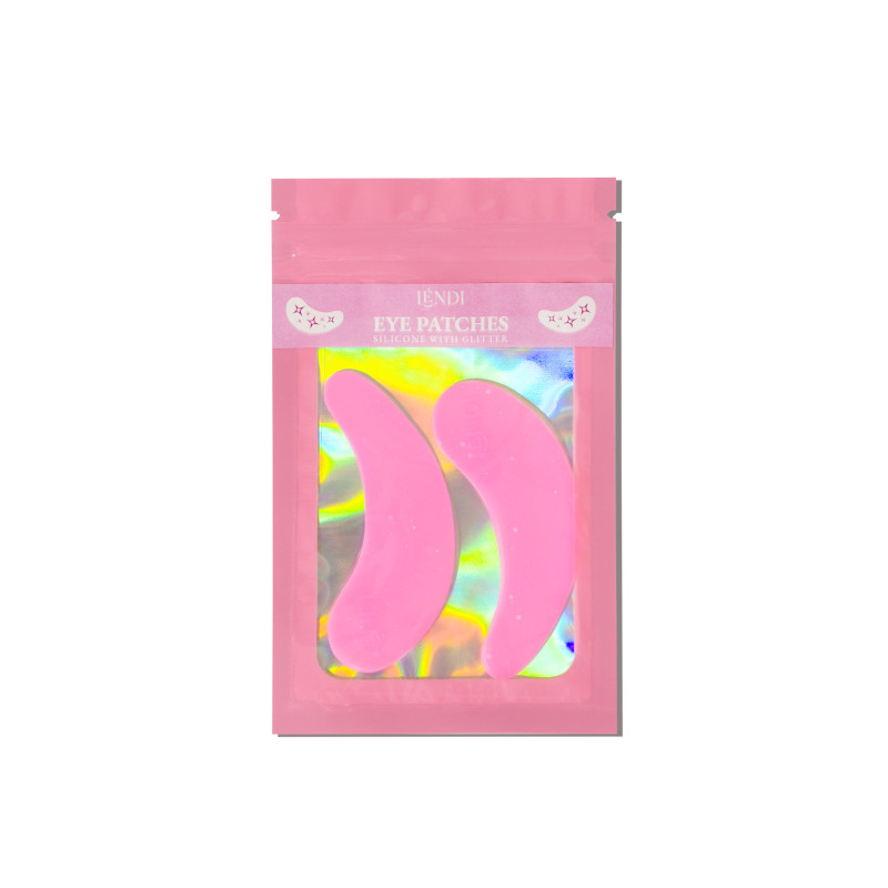 Патчи силиконовые для глаз Lendi / Eye Patches / розовые с блестками