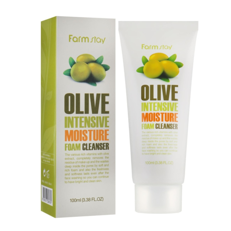 Пенка для умывания с оливой FARMSTAY Olive Intensive Moisture Foam Cleanser, 100 мл - УЦЕНКА