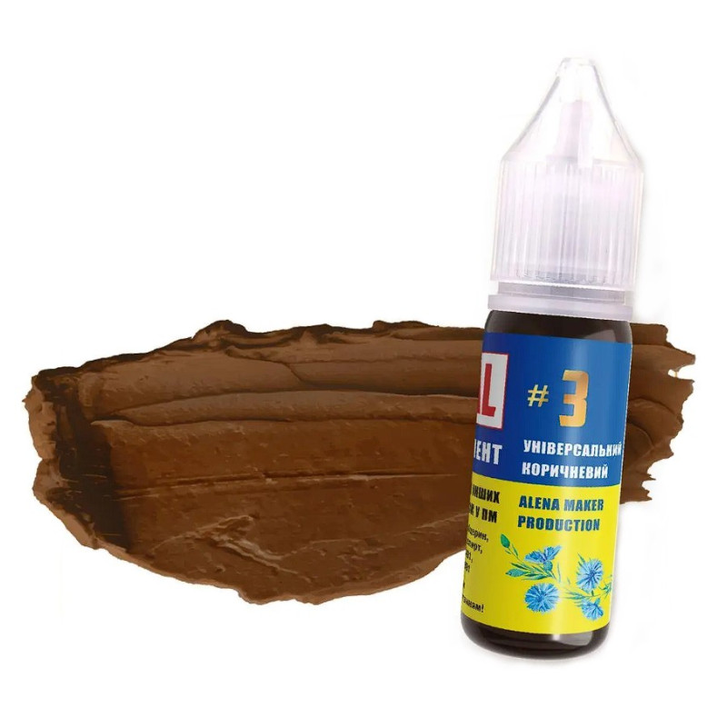 Pigment do tatuażu brwi The Mineral / #3 Uniwersalny brąz, 15 ml