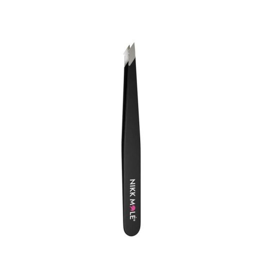 NIKK MOLE Slanted Eyebrow Tweezers (Sharp) - Black