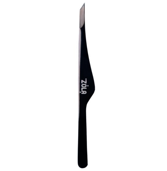 Пинцет для бровей профессиональный скошенный ZOLA - PREMIUM Series - BLACK